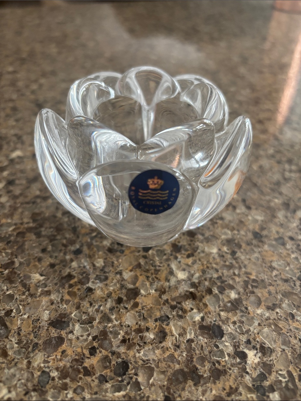 Crystal Flower Votive Holder - Clear